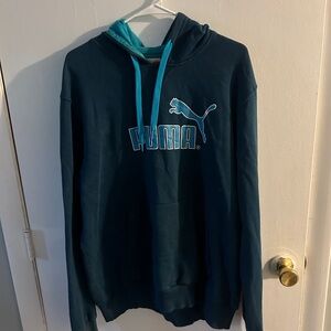 Puma Blue Sweater with Turquoise Accents and Classic Design